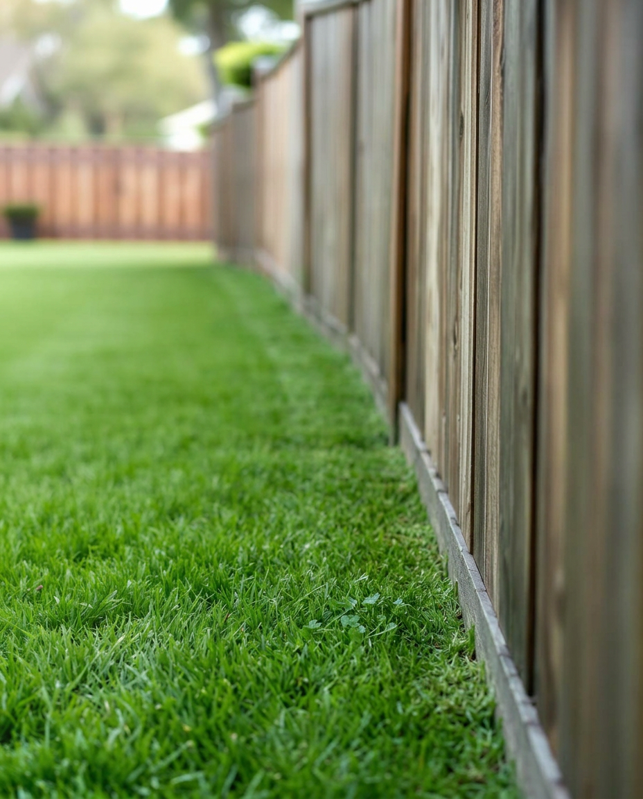 Detail trim along fence line